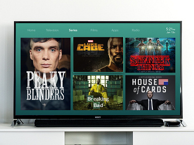 Day 71 - Smart Tv applications media movie radio shows smart television trailers tv ui