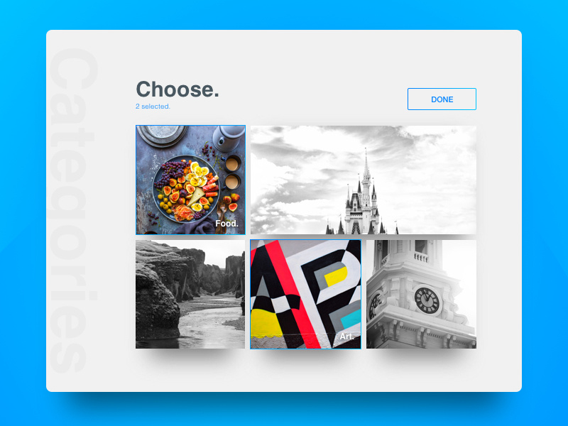 Day 77 - Choose Category wizard step started modal history getting fashion design choose category