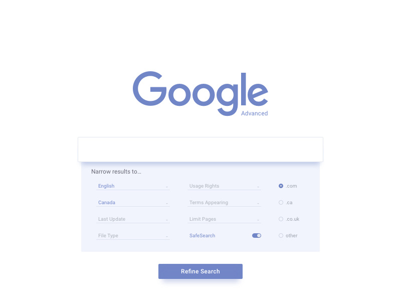 Day 82 - Advanced Search type sort size search google design material filter dropdown color category advanced