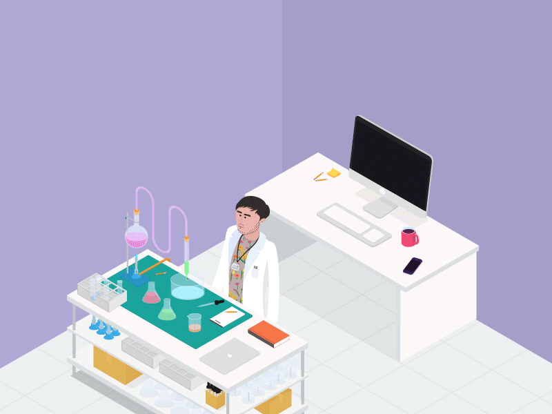 Lab Rat animation app design illustration perspective science ui vector web