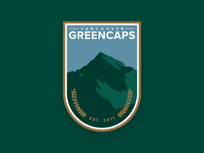 Vancouver Greencaps Crest badge ball canada crest football logo mountains soccer sports team vancouver vector