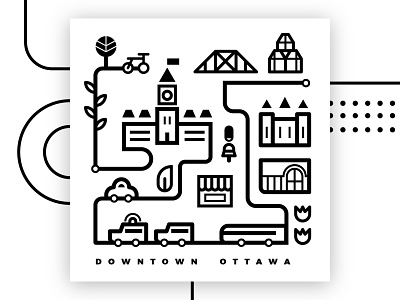 Mini City Lines No. 9 Downtown Ottawa canada city city illustration illustration ottawa urban vector