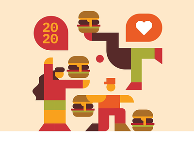 Burger workouts animated animatedgif burger flat illustration illustration