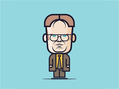 Loogmoji Dwight Schrute caricature character fun art illustration loogmoji vector