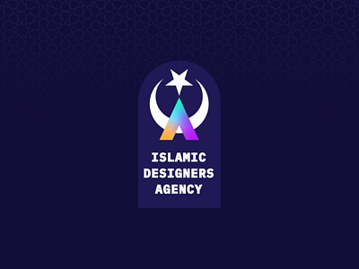 Islamic Designers Agency Logo agency allah arab arabic branding design gradient icon illustration islam islamic logo moon mosque muslim pattern star ui ux vector