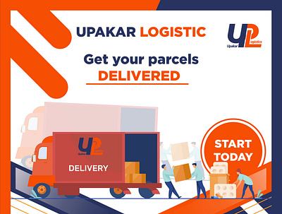 Upakar Logistic 3d animation banner branding design graphic design illustration logo ui vector