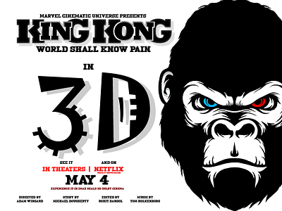 King Kong | World Shall Know Pain 3d animation banner branding design graphic design illustration king kingkong kong logo motion graphics movie banner ui vector