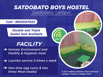 satdobato boys hostel post design 3d animation banner branding design graphic design illustration logo ui vector