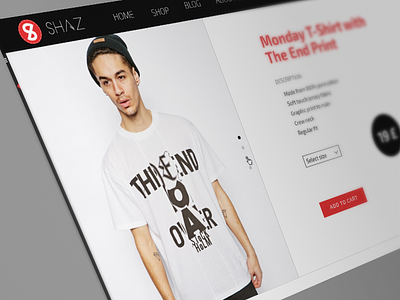 SHAZ [web] clothing ecommerce eshop minimal red shaz shop ui urban ux web white