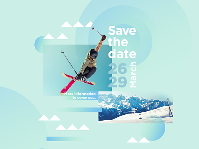 Save the date - ⛷ design fatma aroua green montage mounting nature pastel photo poster print savethedate ski snow
