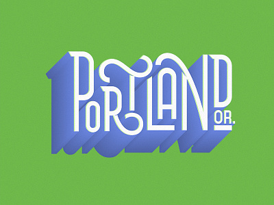 Portland color lettering type typography vector