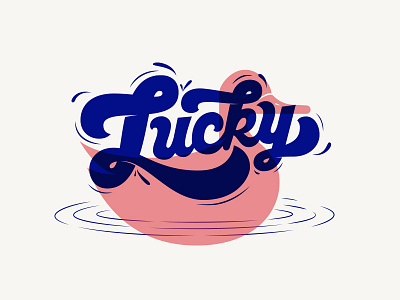Lucky Duck illustration lettering risograph type typography vector