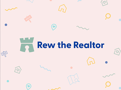 Rew the Realtor Branding branding funky logo pattern quirky realtor logo