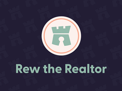 Rew the Realtor Branding branding castle crown design funky key key hole logo quirky real estate realtor logo