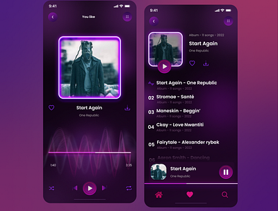 Music App Player UI 3d app artist clean colorful glassmorphism gradient mobile mobile design music music player player singer song sound trend ui ui design uiux ux