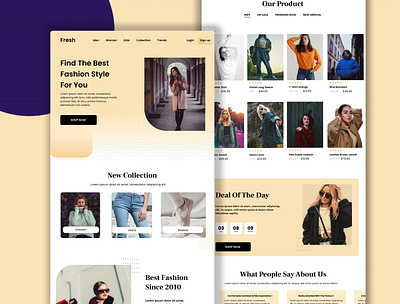 Fashion website UI Design branding colorful design landingpage personal style stylish trend ui uidesign uiux ux web webdesign