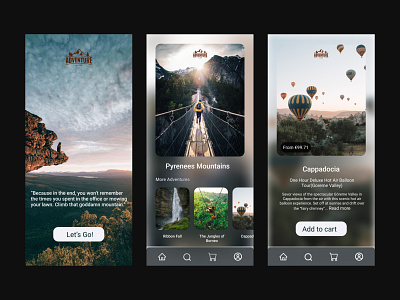 Adventure! app design ui