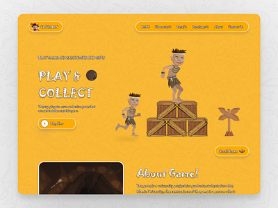 Caveman Game Design 2d characters design figma game graphic design landing page ui unity ux web