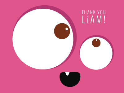 Thanks LiAM! cute debut greetings illustration thank you