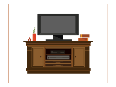 Living Room flat home illustration illustrator living room media random shapes simple tv vector