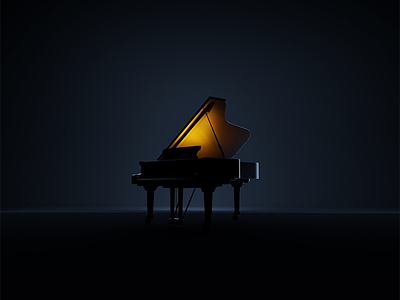 Walker Piano Concept Render 3d animation blender dark gui model piano render