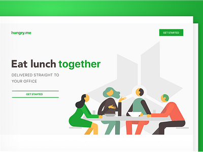 Hungry Me food illustration lunch ordering ui ux web