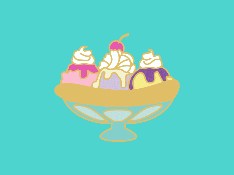 Banana Split Enamel Pin by Kate and Cait on Dribbble