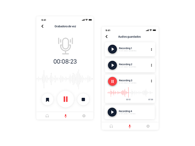 Voice recording app app mobile ui voice voicerecorder
