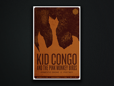 Kid Congo Gig Poster concert domestic drone garage rock gig poster kid congo pink monkey birds postboy poster psychedelic wichita