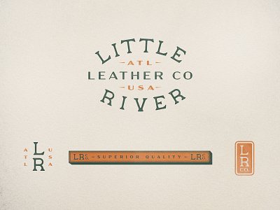 Little River branding design leather logo typogaphy