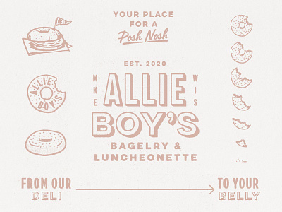 Allie Boy's Family bagel bagels branding branding design deli