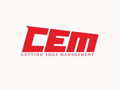 Cutting Edge Management branding c.e.m. cem cutting edge management hockey logo red
