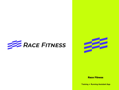 RaceFitness bingndesign branding bright color combinations fitness app icon lift logo race run running sports stripe training visual identity weight 举铁 健身 训练 设计 运动