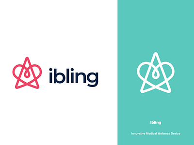 ibling logo bling branding colourful designer logo fun heart logo love medical medical device pink spark star visual identity wellness 创业 医疗 时尚 科技 设计