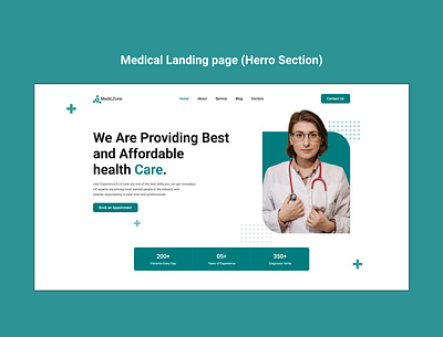 Medical Landing page (Herro Section) herro section herro section design la landing page landing page ui medical ui ui ui design ui template