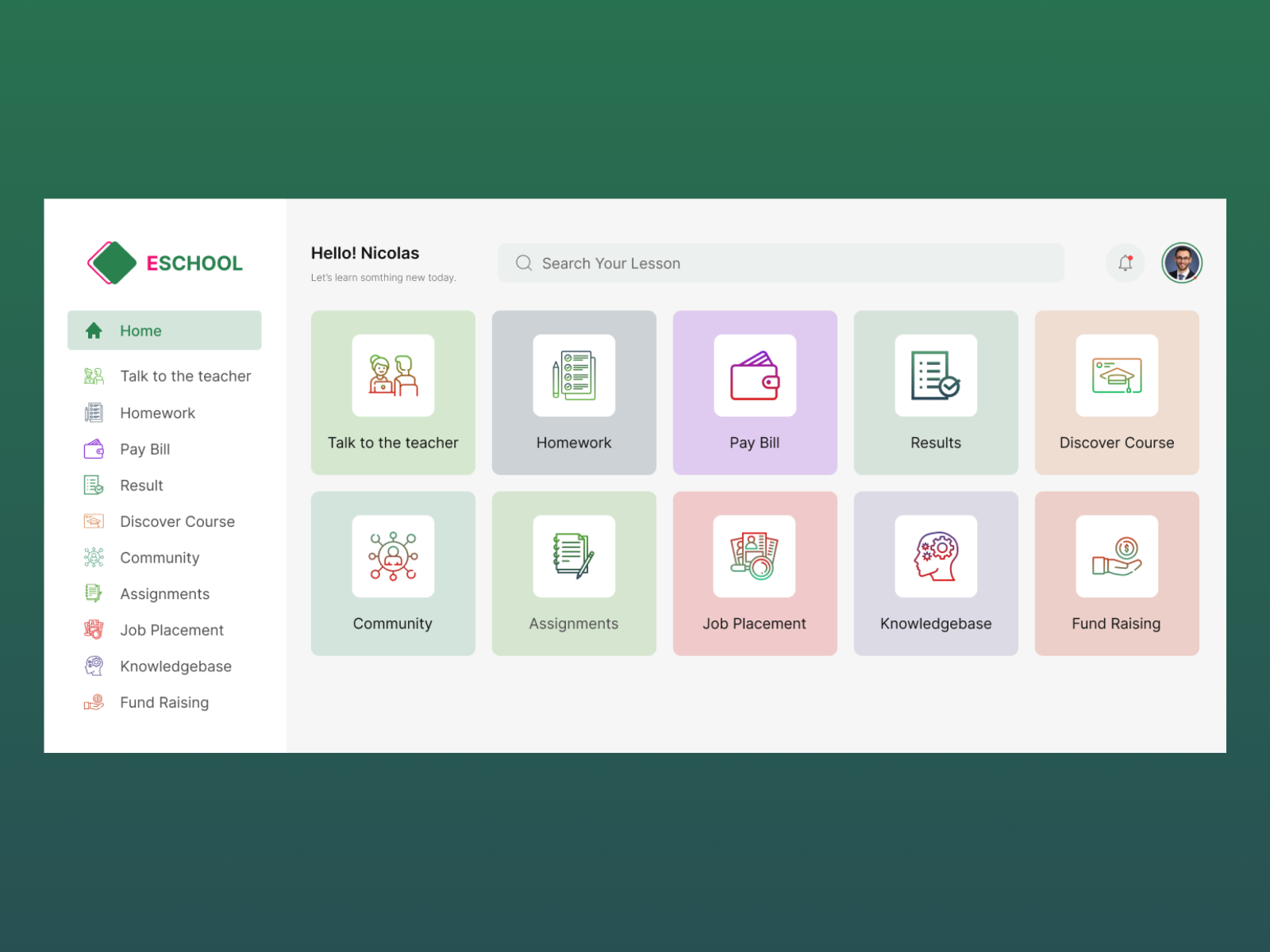 E-Learning dashbord UI by Athik Foisal on Dribbble