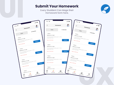 Mobie App Design app design education app homework landing page landing page ui mobile app mobile screen task task menagement to do ui ui design ui template