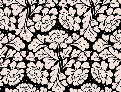Baroque Floral Pattern black floral flowers illustration pattern vector