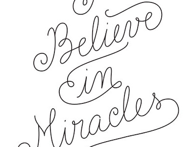 Miracles lettering quote typography vector