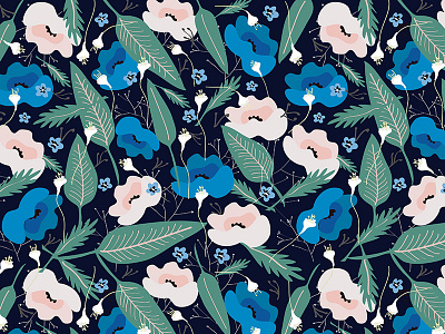 Botanical design fabric floral flowers pattern vector