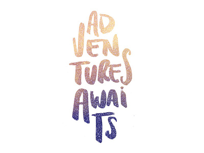 Adventures awaits lettering quote summer travel typography