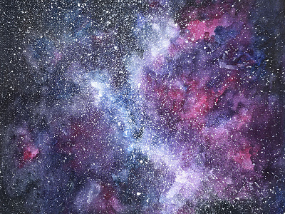 Watercolor Constelations galaxy illustration sci fi sky space stars universe watercolor