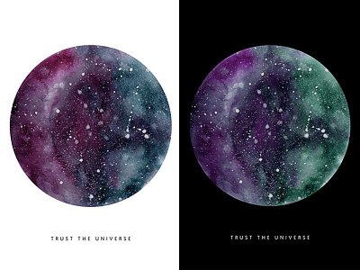 Watercolor universe galaxy illustration sci fi sky space stars universe watercolor