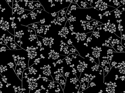 Gisophila black black and white design floral flowers illustration monochrome nature pattern seamless vector