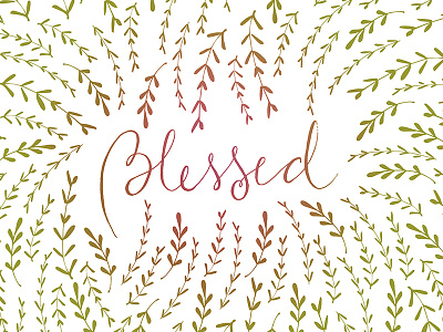 Blessed autumn design fall floral illustration lettering pattern textile