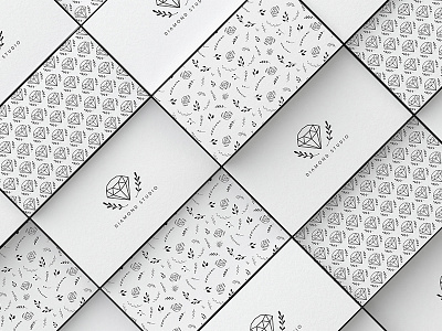 Diamonds Business Card black and white business card graphic design logo logotype pattern vector