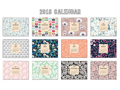 2018 Calendar 2018 calendar free goods graphic design illustration newyear pattern