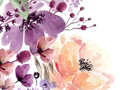 Work in progress drawing flowers illustration leaves painting pattern pink watercolor