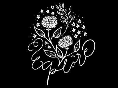 Explore black botanical chalkboard floral flowers lettering typography