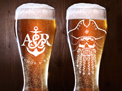 Beer anchor anchor and raid beer beer glass creative design graphic design logo pirate pirates